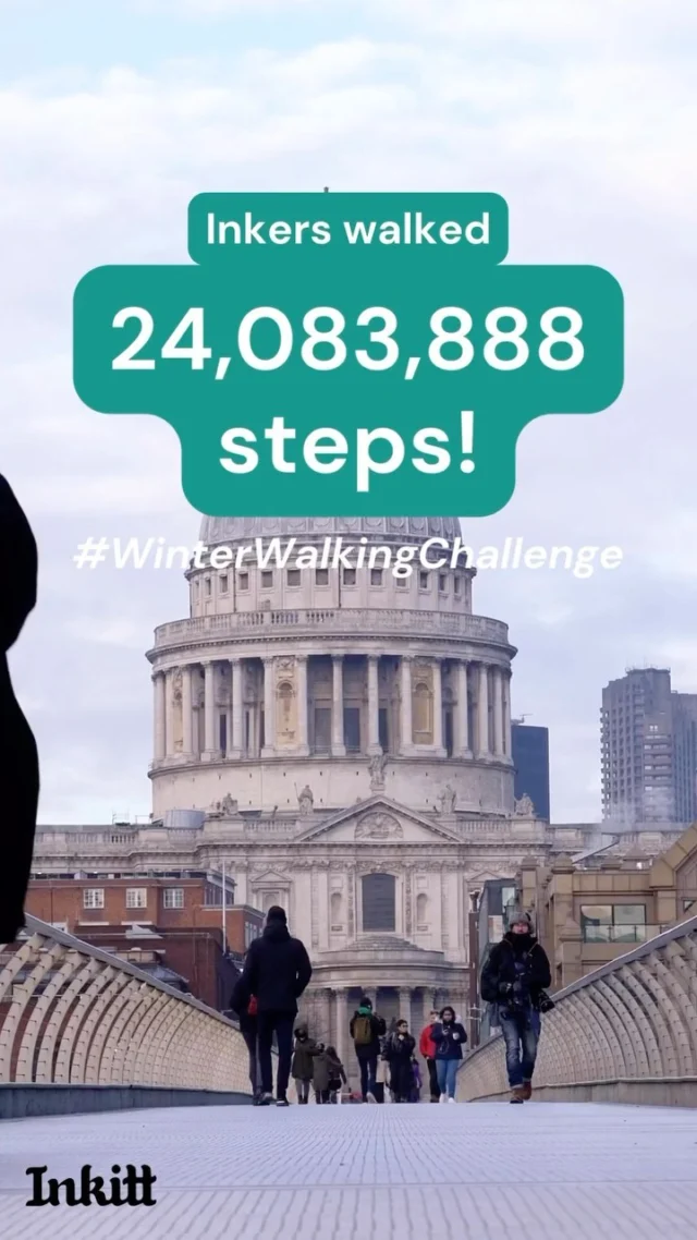 In November, we kicked off our annual Winter Walking challenge! 🚶The goal is to collectively walk 👣 11,510,235 steps (roughly 5,657 miles) which is the equivalent of walking from Berlin to San Francisco.

We encourage our team to stay active during the winter months and to further entice Inkers to get their steps in, we pledge to donate €5 per every 10,000 steps and will match any your donations until an amount of €10,000 to @worldreader 📚

Watch the video to see how we did as a team! 🥳

#weareinkitt #walkingchallenge #berlin #sanfrancisco