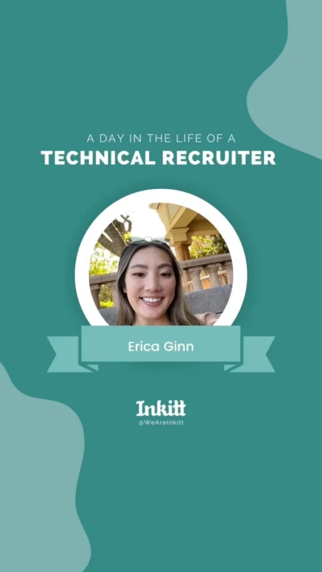 A day in the life of a… Technical Recruiter!

Everyone meet our amazing Technical Recruiter, Erica Ginn! Erica is based out of San Jose, California, and she works hard to find and hire all talent to join the Inkitt team. You rock, Erica!🚀