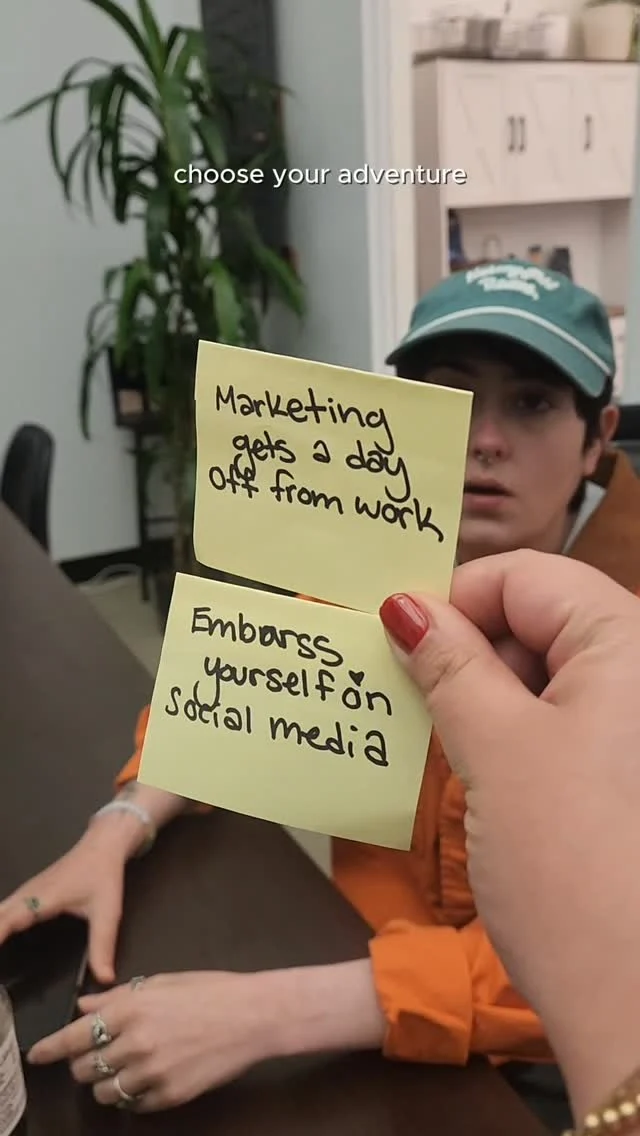 Other companies have a mission statement. We have a sticky note that says "embarrass yourself on social media" and a tripod that's seen things.